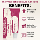 Adesivo para dentaduras Timilk® UltraBond Premium 🔥 Certificado pela FDA (Fixação clinicamente comprovada de 4 dias para um encaixe seguro